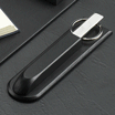 Black Leather Letter Opener and Scissors Set
