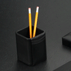 Black Leather Pen / Pencil Cup